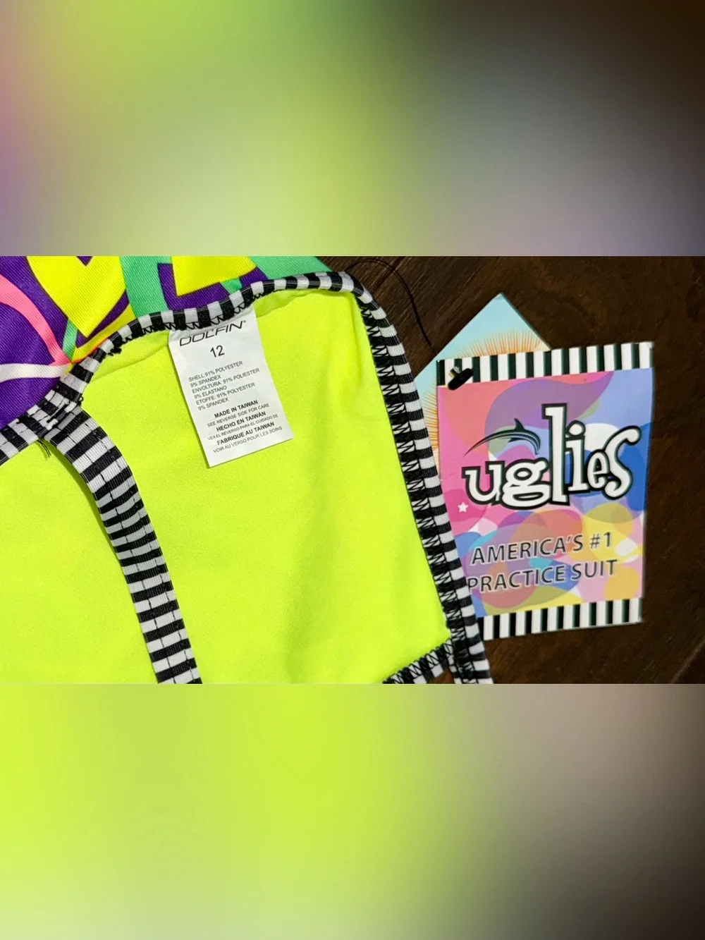 Dolfin Uglies Whimsy Girls One Piece Swimsuit Size 12 UPF 50+ NWT Practice